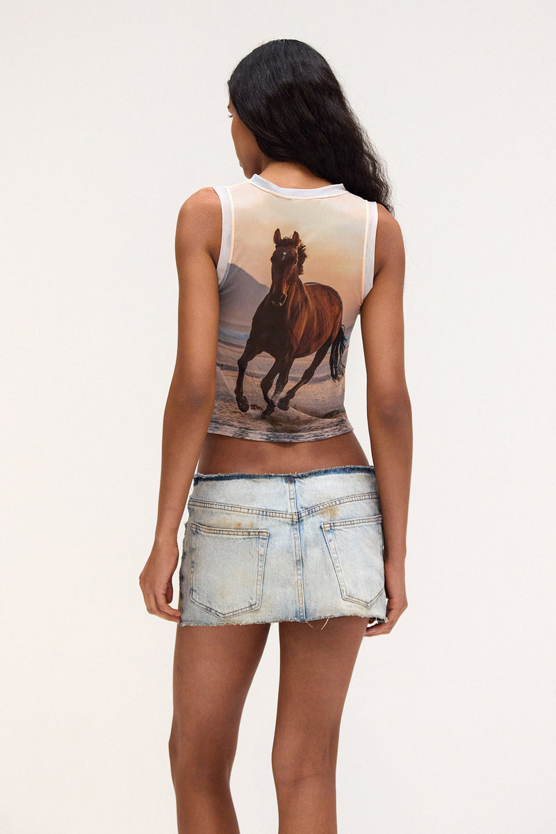 BLUSA SEM MANGA TULE CAVALO (8699441086691)