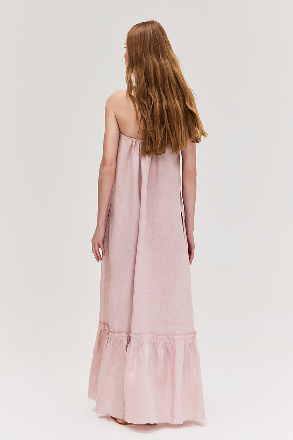 VESTIDO LONGO TOMARA QUE CAIA LINHO ROSA (8672254034147)