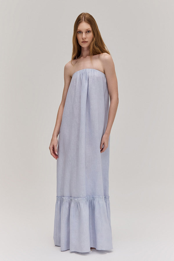 VESTIDO LONGO TOMARA QUE CAIA LINHO AZUL (8672253903075)