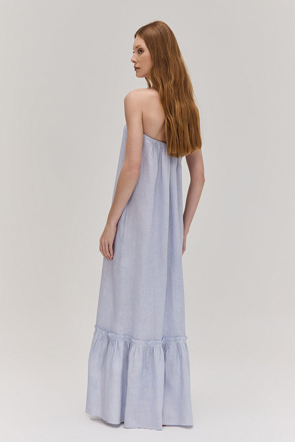 VESTIDO LONGO TOMARA QUE CAIA LINHO AZUL (8672253903075)