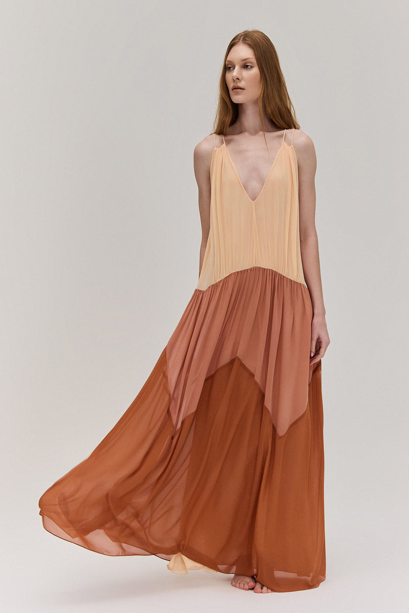 VESTIDO LONGO TRICOLOR GGT (8672254099683)
