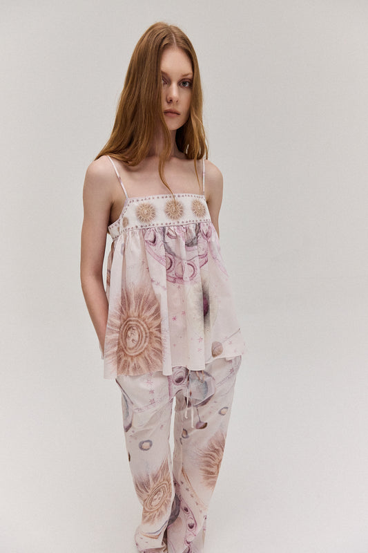 CALÇA ELÁSTICO CÓS ALGODÃO MÍSTICA COLORIDA (8672250724579)