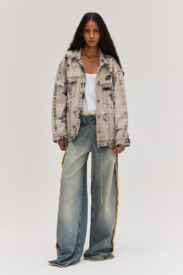 JAQUETA JEANS STONED ILHÓS (8672252100835)