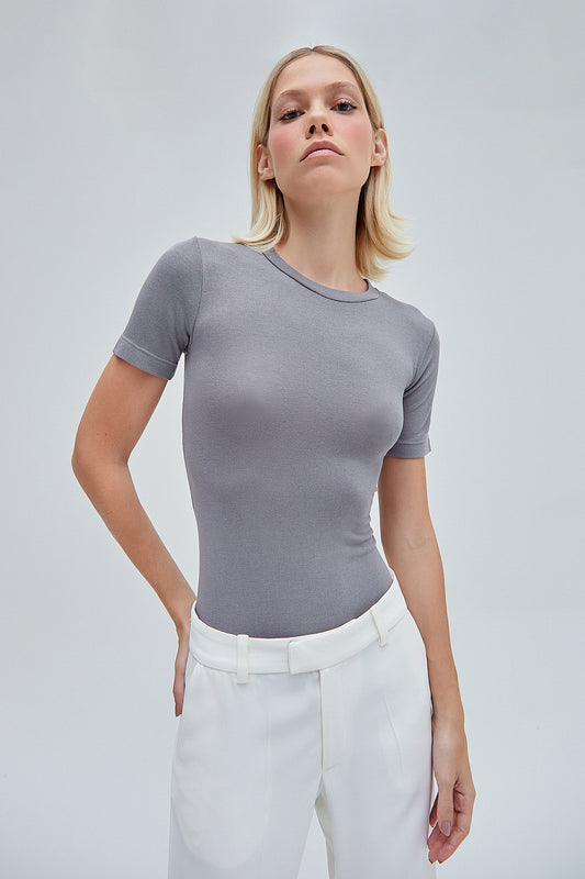 CAMISETA BÁSICA MALHA CINZA (8362931323107)