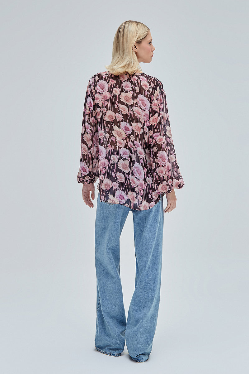 CAMISA GEORGETE ESTAMPA FLORAL (8362859004131)