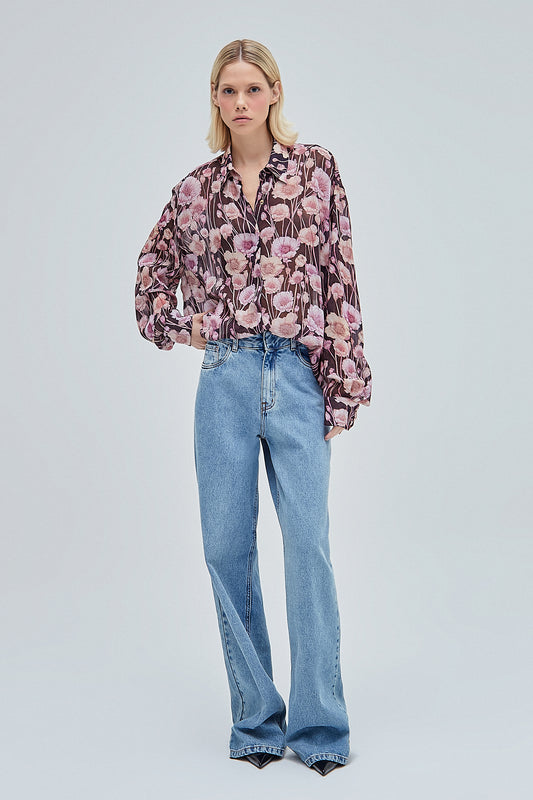 CAMISA GEORGETE ESTAMPA FLORAL (8362859004131)