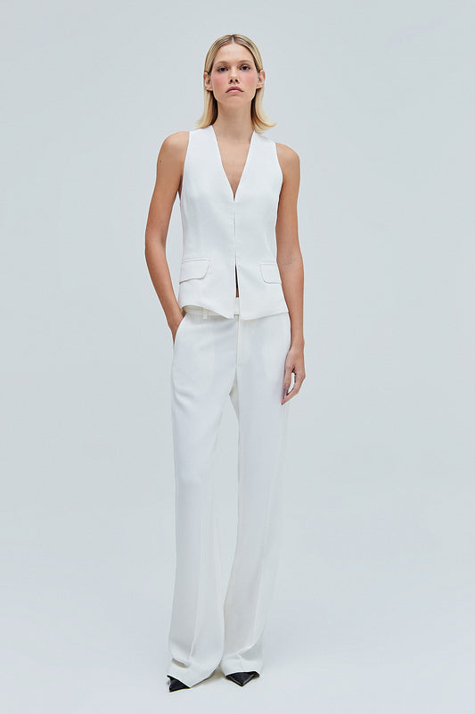 CALÇA RETA CREPE PATOU OFF WHITE (8362857169123)