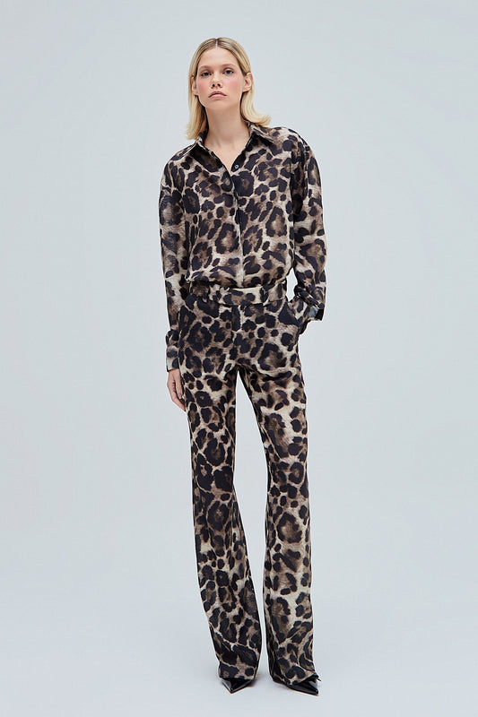 CALÇA LINHO RETA ESTAMPA ONÇA (8362855792867)