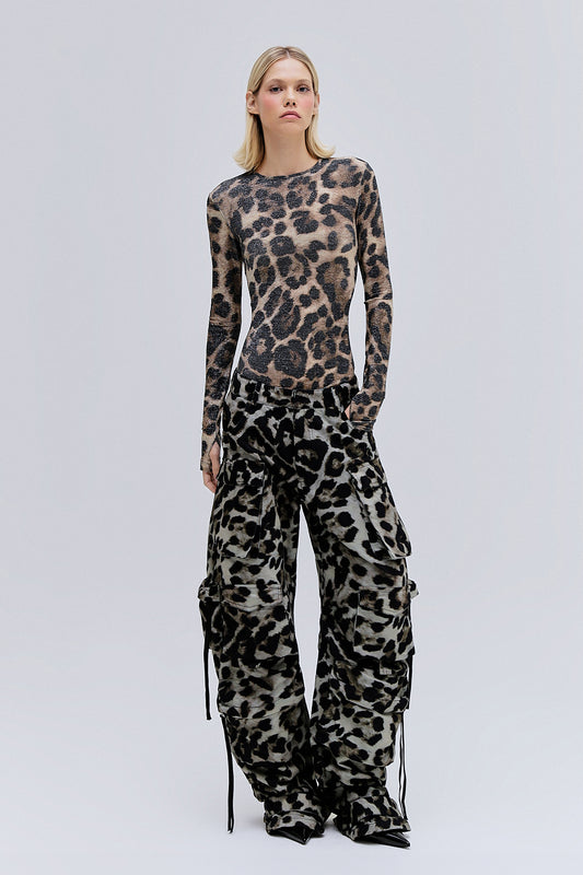 CALÇA CARGO SARJA ESTAMPA ONÇA (8362854678755)