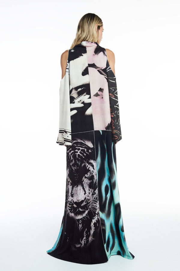 VESTIDO LONGO MANGA LONGA PATCHWORK ESTAMPAS MALHA (8811306975459)