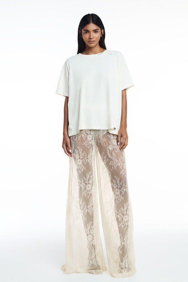 CAMISETA RASGOS E FUROS OFF WHITE (8809477308643)