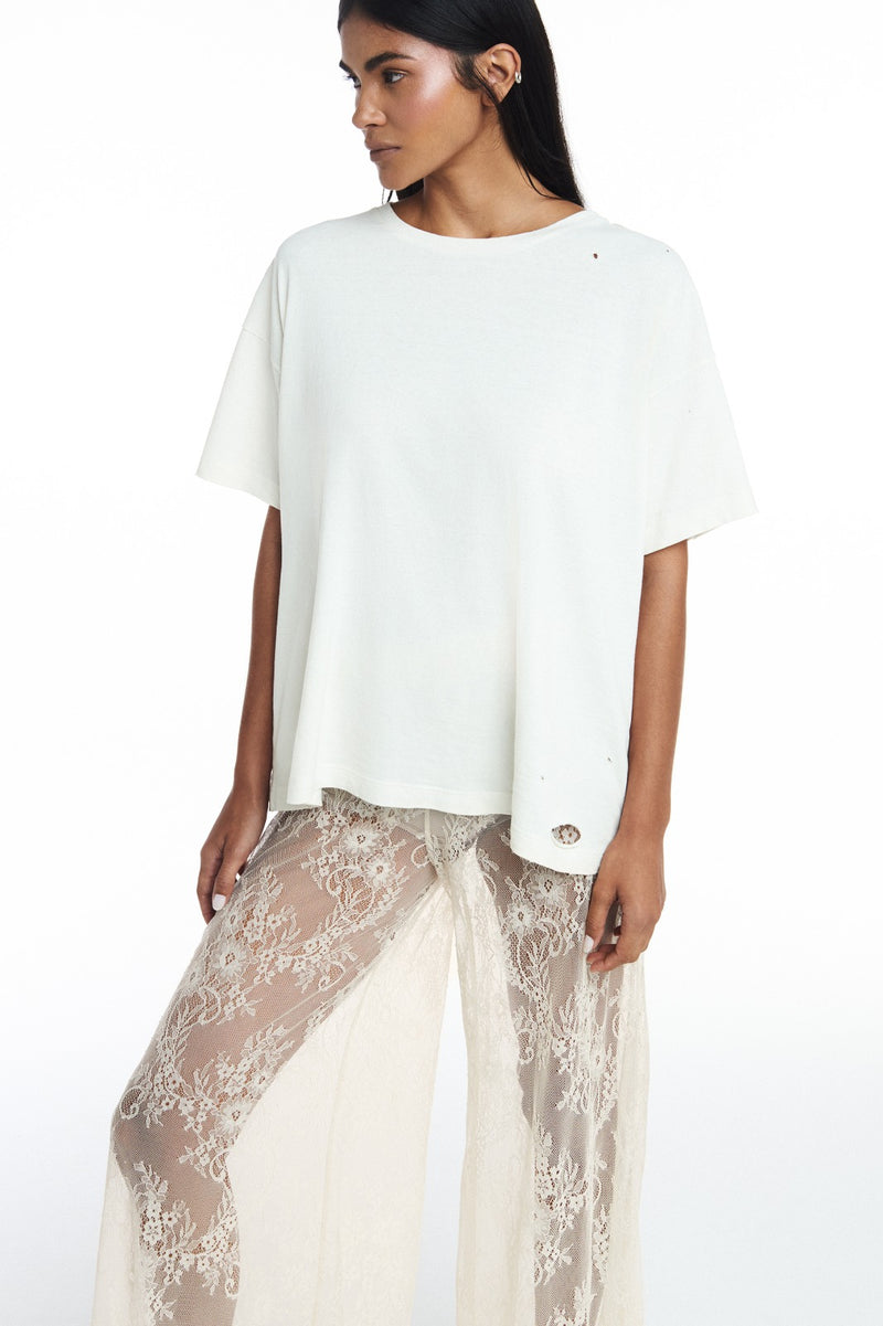 CAMISETA RASGOS E FUROS OFF WHITE (8809477308643)