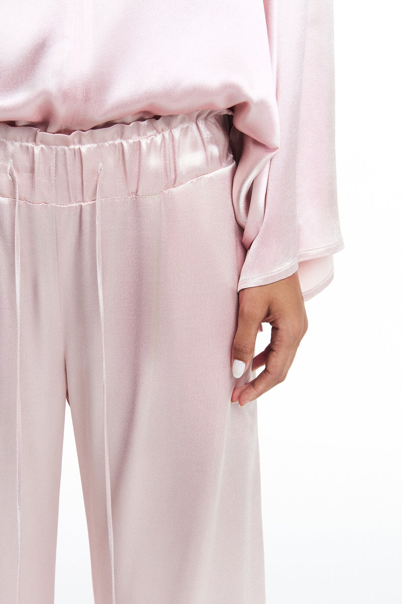 CALÇA CÓS ELÁSTICO CETIM ROSA (8809477013731)