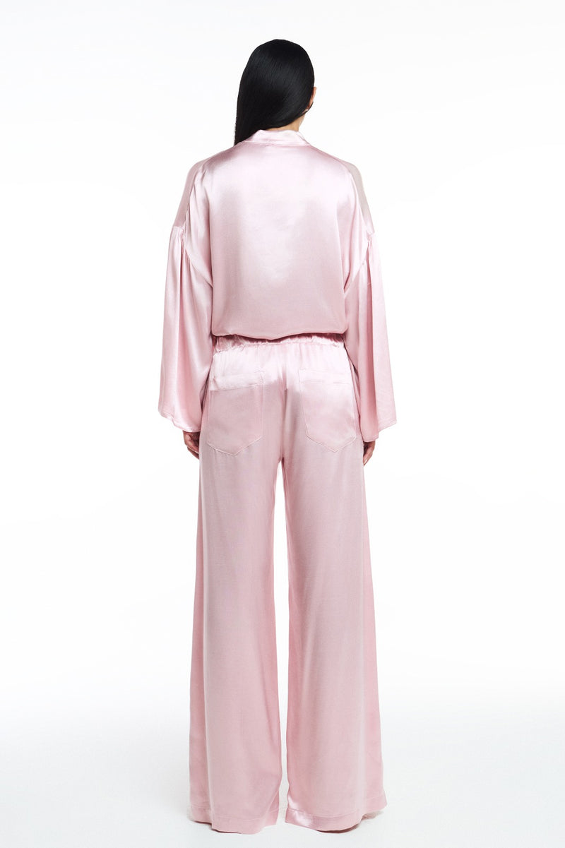 CALÇA CÓS ELÁSTICO CETIM ROSA (8809477013731)