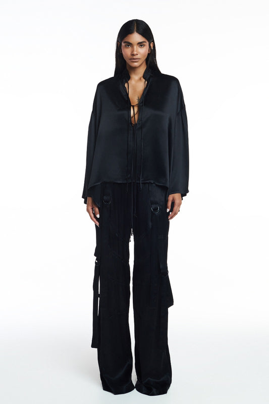 BATA AMARRAÇÕES CETIM PRETA (8809476030691)