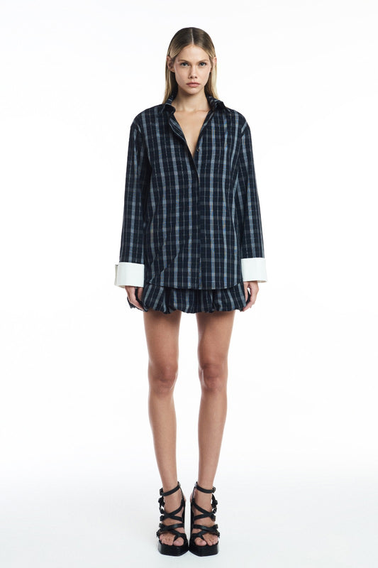 CAMISA TRICOLINE XADREZ PRETA (8809477210339)