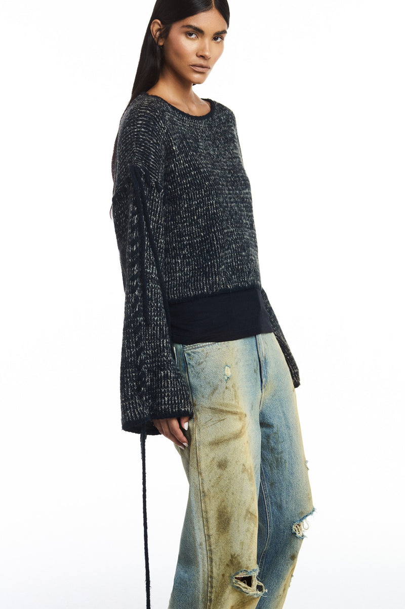 TRICOT DETALHES AMARRAÇÕES PRETO MESCLADO (8809478389987)