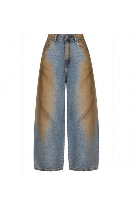 CALÇA JEANS BALLON MANCHADA DIRTY
