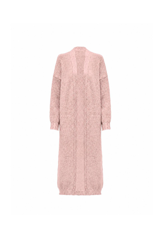 CARDIGAN TRICOT LONGO ROSA
