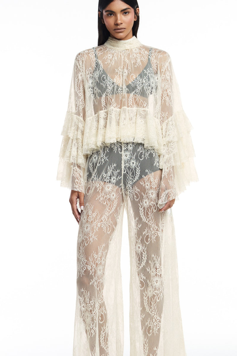 CALÇA PANTALONA RENDA OFF WHITE (8809477079267)