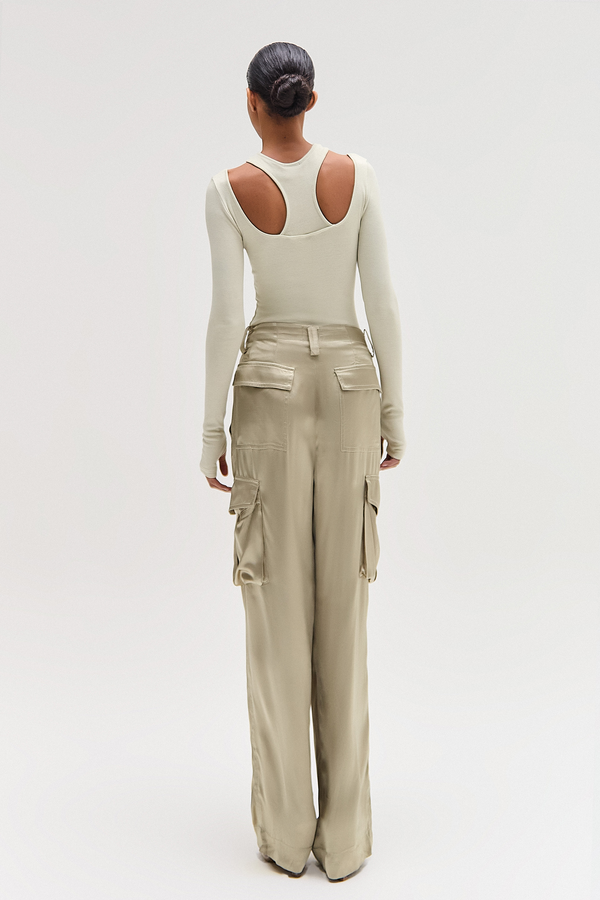 CALÇA CARGO CETIM VERDE PISTACHE (8616965374179)