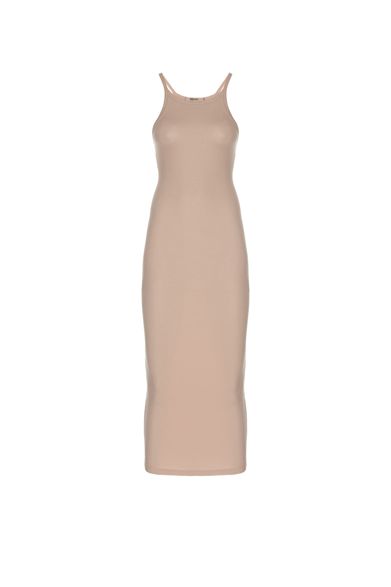 VESTIDO LONGO ALÇA MALHA ROSA (8257063452899)