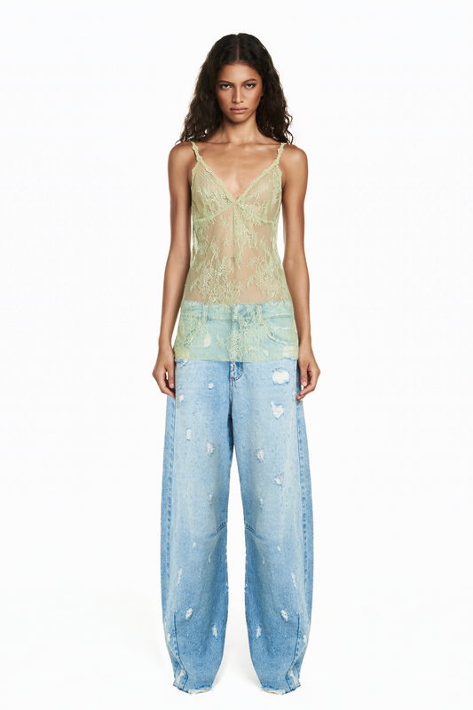 REGATA ALÇA RENDA VERDE