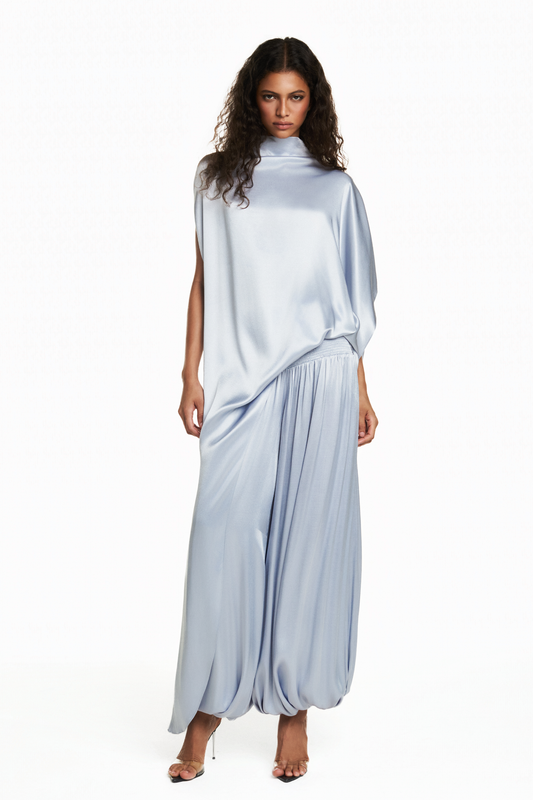 CALÇA PALA LASTEX CETIM AZUL CLARO