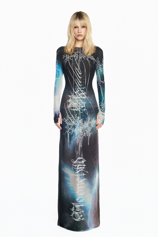 VESTIDO LONGO MANGA LONGA TULE FAIRYTALE