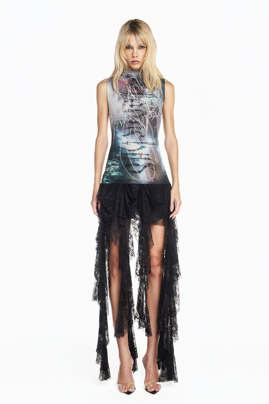 BLUSA SEM MANGA TULE FAIRYTALE