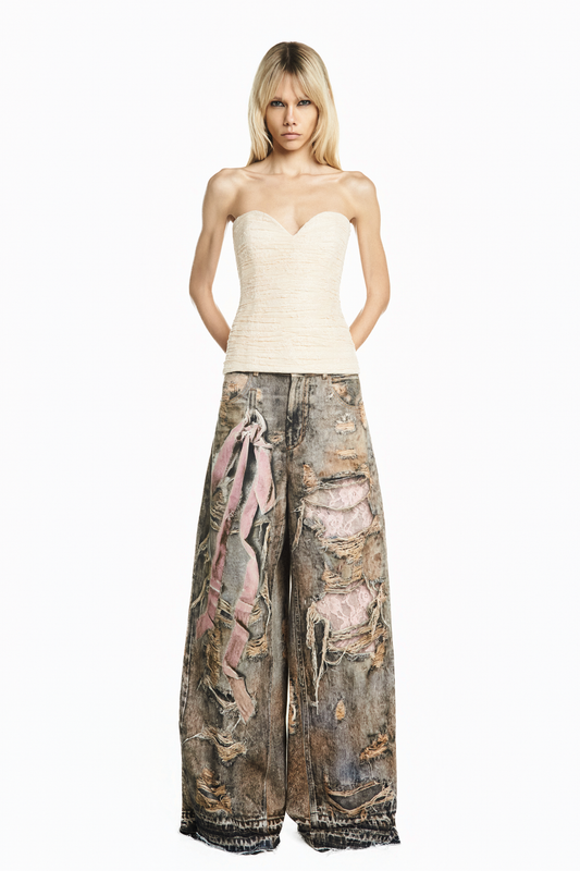 TOP TOMARA QUE CAIA DRAPEADO RENDA ROSA CLARA