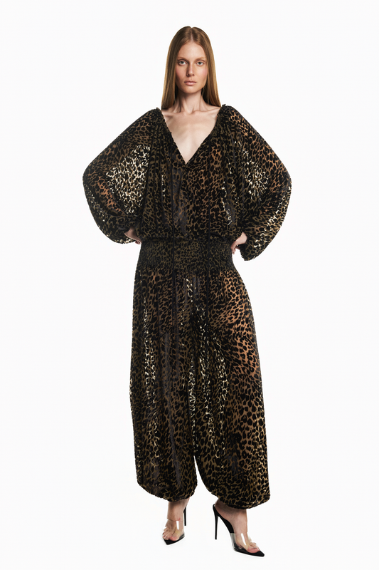 CALÇA PALA E BARRA LASTEX DEVORÊ ONÇA