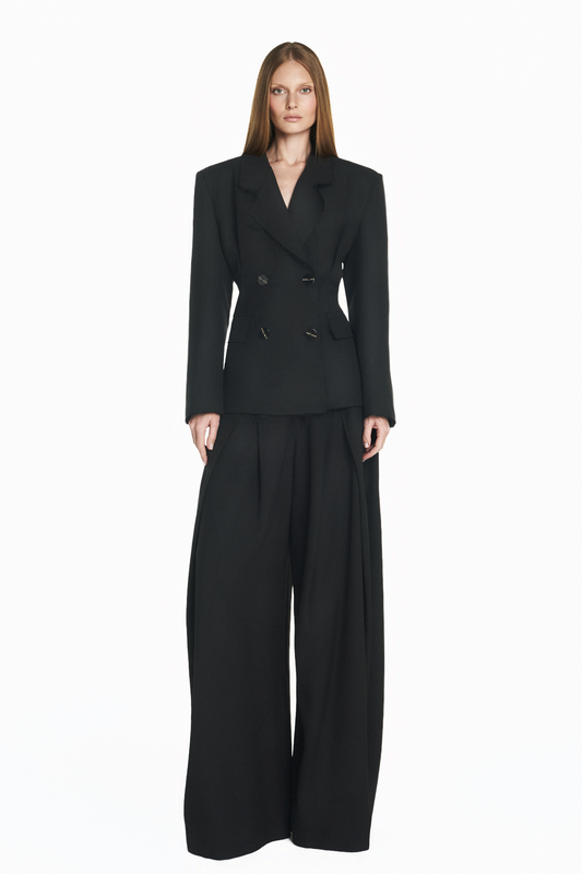 BLAZER ALFAIATARIA ACINTURADO A FIO HEAVY PATOU PRETO