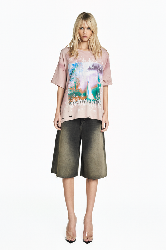 BERMUDA JEANS A FIO DIRTY BLACK