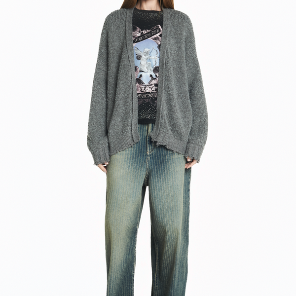 CARDIGAN TRICOT CINZA – TIG STORE