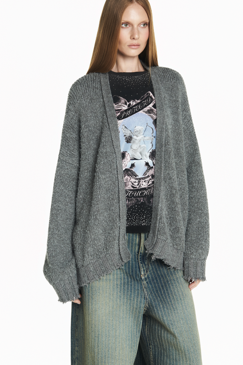 CARDIGAN TRICOT CINZA – TIG STORE