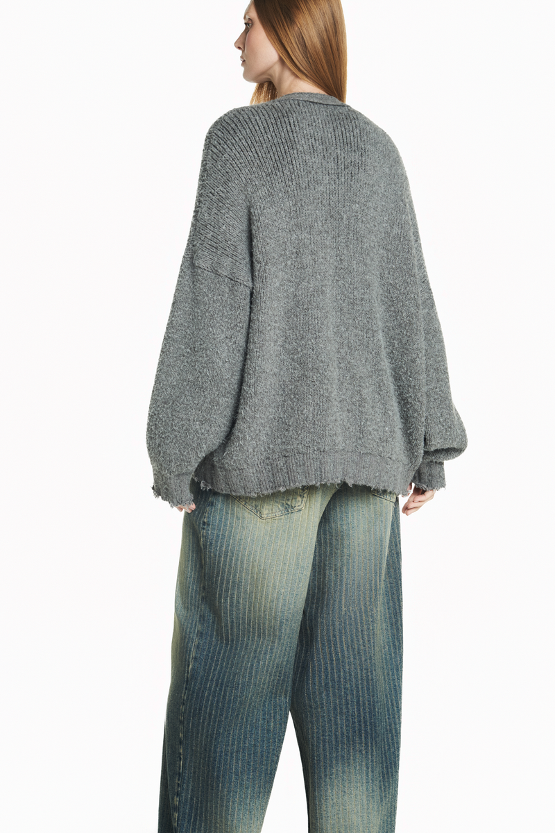 CARDIGAN TRICOT CINZA – TIG STORE
