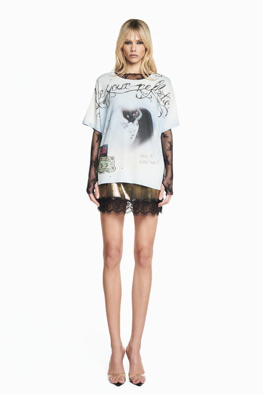 CAMISETA FACE YOUR REFLECTION AZUL CLARO