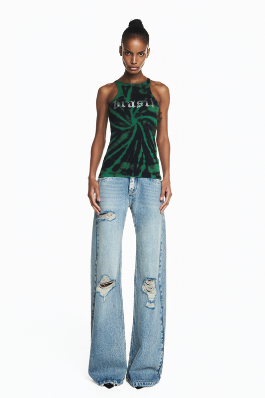 REGATA NADADOR RIB TIE DYE VERDE BRASIL PEDRAS
