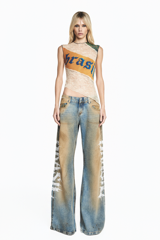 BLUSA SEM MANGA TULE E RENDA BRASIL