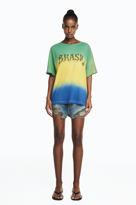 CAMISETA BRASIL DEGRADÊ VERDE AZUL E AMARELO
