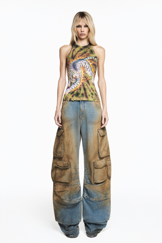 CALÇA DIRTY JEANS MÚLTIPLOS BOLSOS