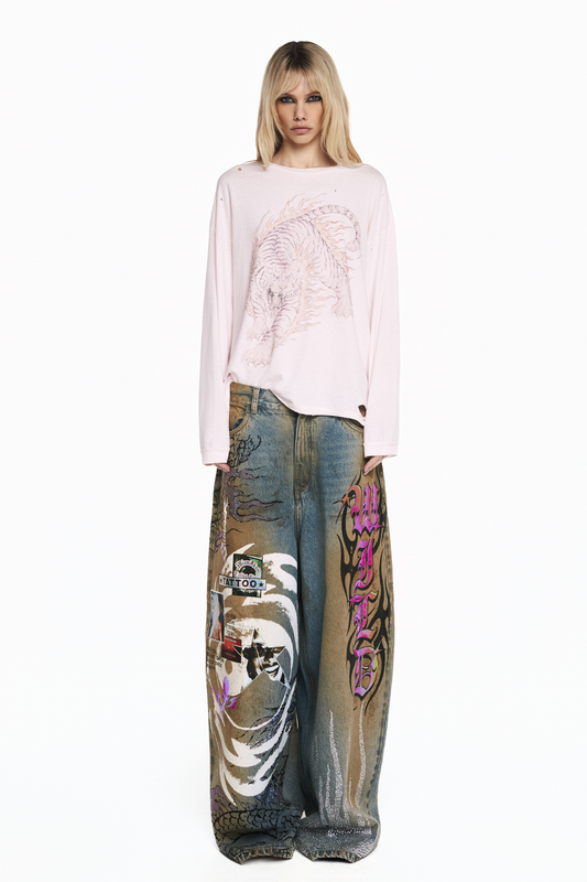 CAMISETA MANGA LONGA ROSA TIGER