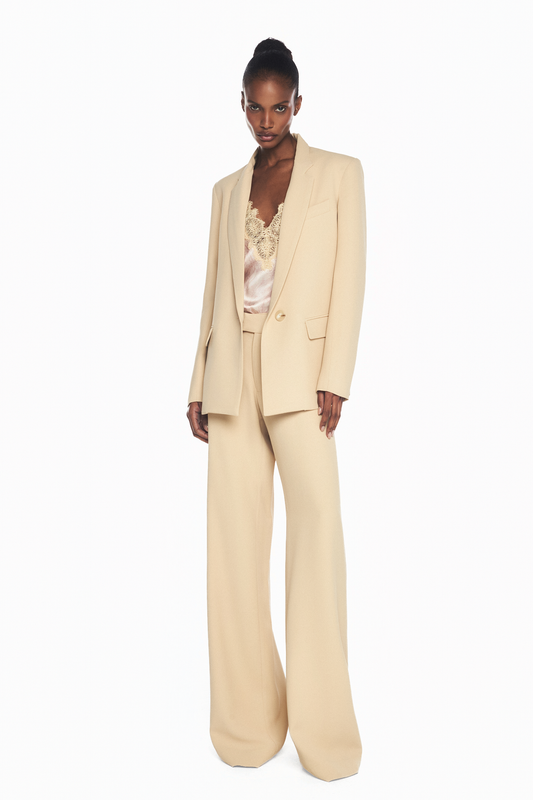 CALÇA ALFAIATARIA CREPE HEAVY PATOU BEGE