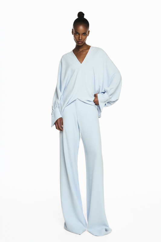 CALÇA ALFAIATARIA CREPE HEAVY PATOU AZUL