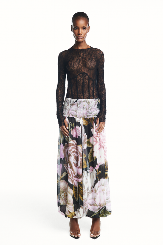 CALÇA PALA E PUNHO LASTEX FLORAL PRETO (8980752892131)