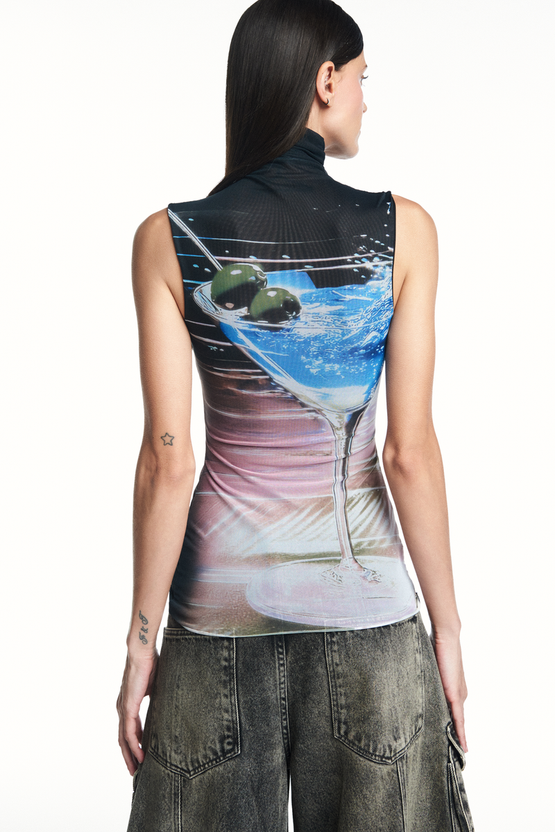BLUSA GOLA ALTA SEM MANGA TULE MARTINI (8980750958819)