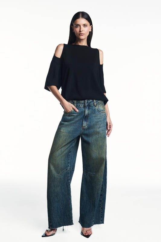 CALÇA JEANS AMARELADO BAGGY (8980760166627)