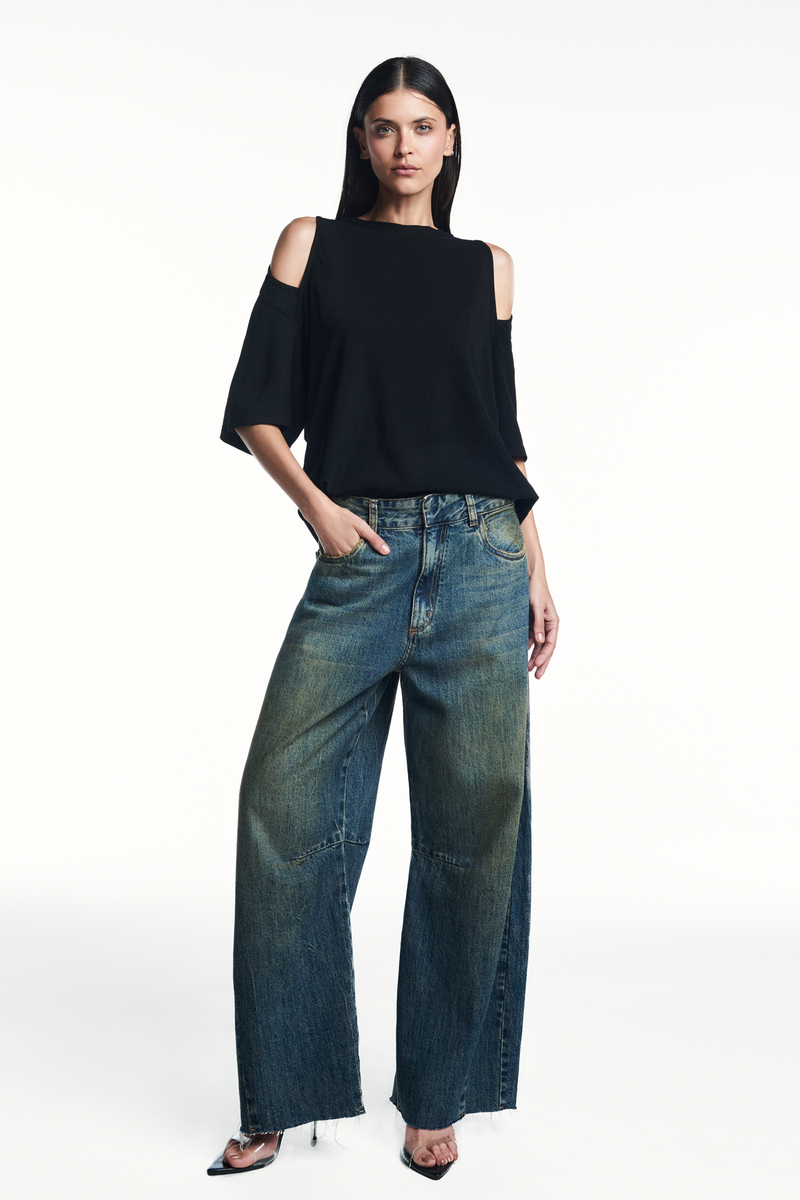 CALÇA JEANS AMARELADO BAGGY (8980760166627)