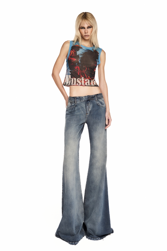 BLUSA SEM MANGA TULE MUSTANG